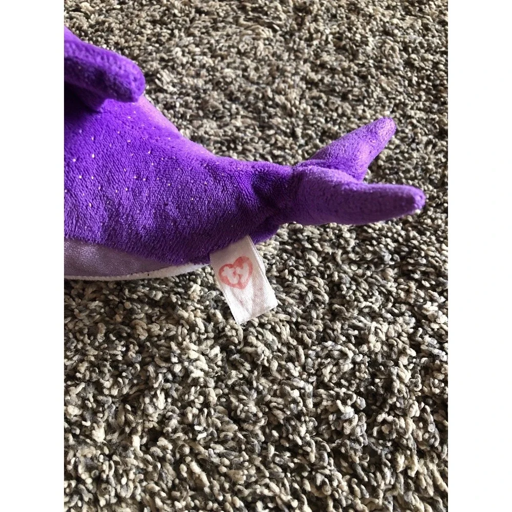 TY Beanie Boos FLIPS DOLPHIN Purple Plush 8